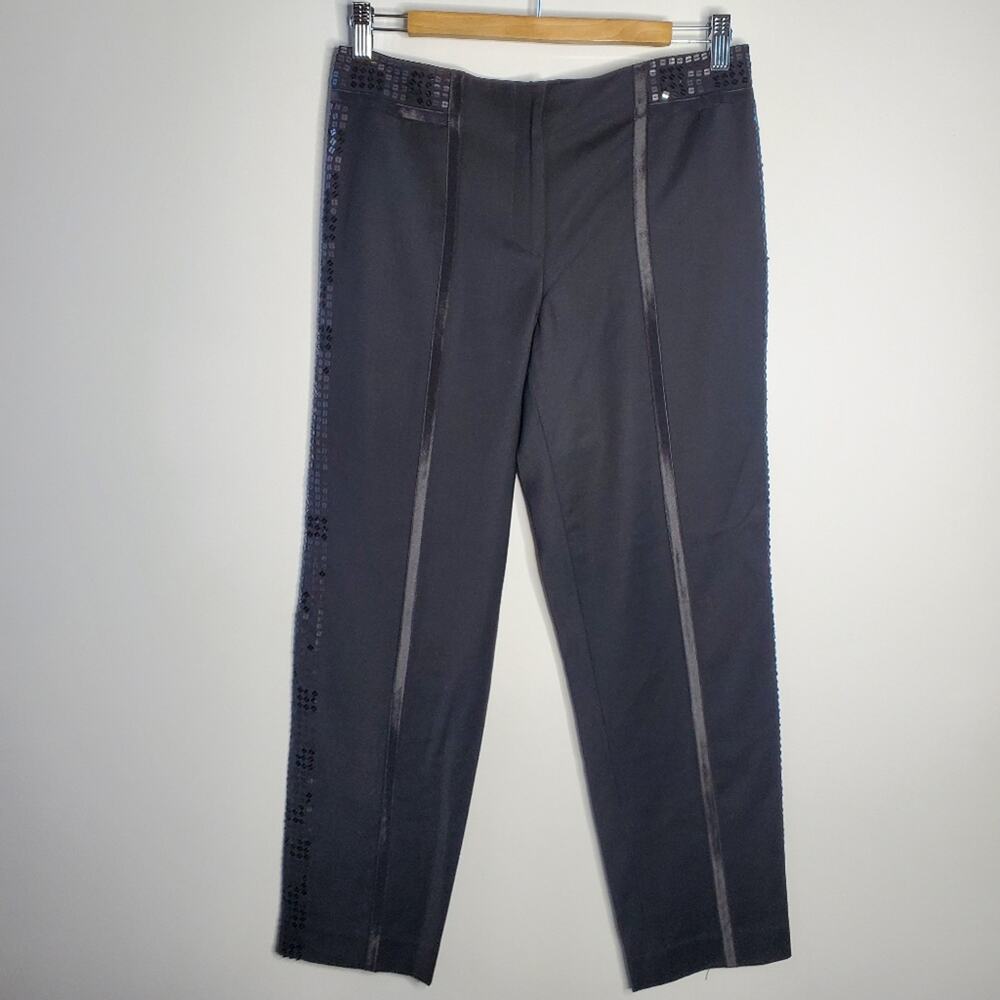 Magasconi Black sequined Wool blend slacks Size 6 New with tags